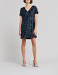 Women's reversible sequin-embroidered blue dress-2