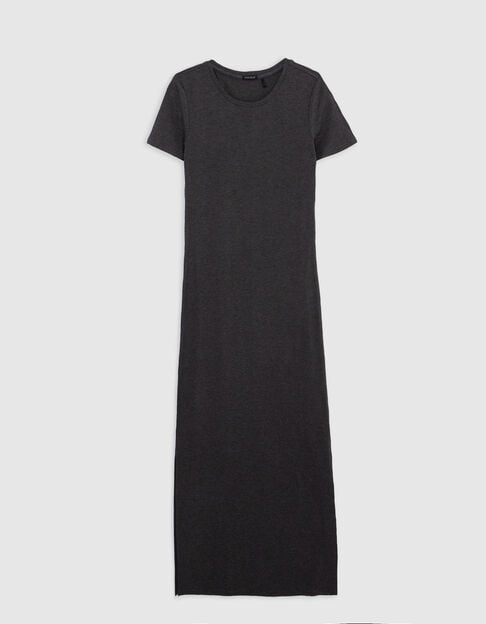 Graues Schlauchkleid für Mädchen aus Rippstrick Graues Schlauchkleid für Mädchen aus Rippstrick - IKKS