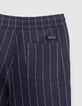 Boys' navy knit pinstriped Bermuda shorts-7