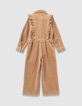 Girls’ beige corduroy jumpsuit-3