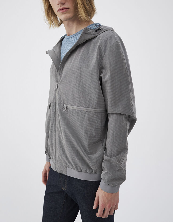 Metaalgrijs nylon jack WATER REPELLENT Heren-6