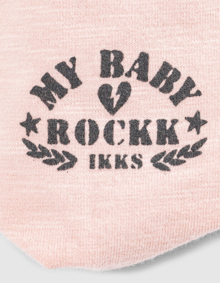 Hellrosa Babylätzchen aus Biobaumwolle mit Rocker-Print - IKKS