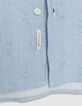 Blaues Slim-Fit-Hemd Blumen & Streifen-7