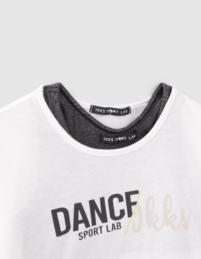 2-in-1 wit T-shirt en grijze bustier meisjes-5
