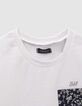 Camiseta blanco bolsillo tejido Liberty flores niño-2