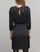 Robe noire froissée dentelle dos Femme-3