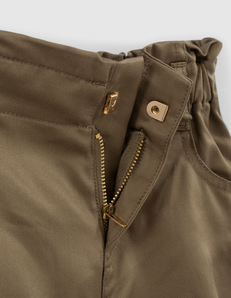 Girls' khaki Lenzing™ Tencel Lyocell™shorts-7