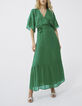 Women’s green wrap long dress-1
