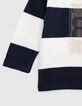Camiseta azul marino algod&oacute;n rayas blancas beb&eacute; ni&ntilde;o-6