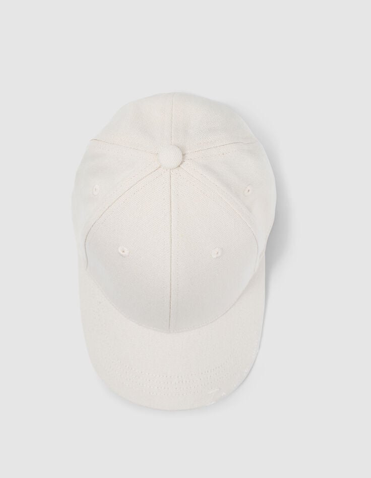 Casquette écrue message brodé Femme-5