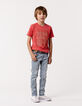 Jean slim bleu avec ceinture tressée garçon-1