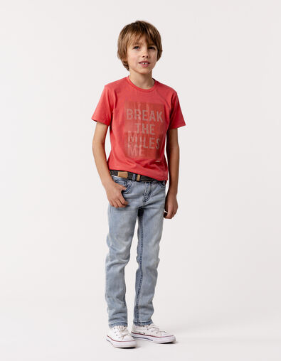 Jean slim bleu avec ceinture tressée garçon - IKKS