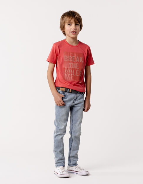 Blauwe slim jeans met gevlochten riem jongens - IKKS