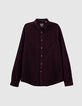 Chemise SLIM dark purple velours milleraies Homme-1