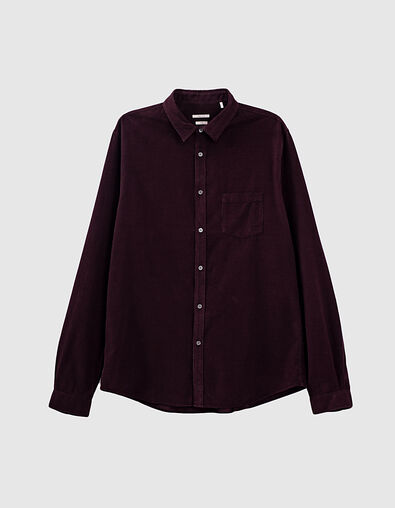 Chemise SLIM dark purple velours milleraies Homme - IKKS