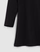 Vestido negro punto Milano maxi cuello ni&ntilde;a-4