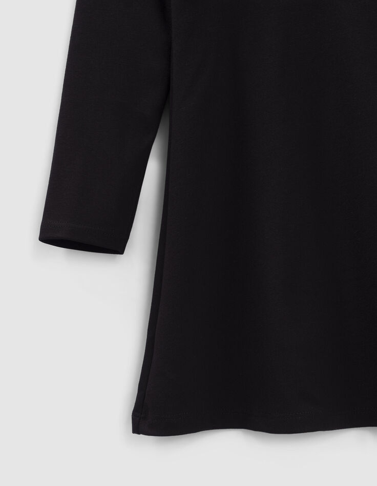 Vestido negro punto Milano maxi cuello ni&ntilde;a-4