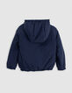 Doudoune réversible nylon effet denim et marine garçon-4