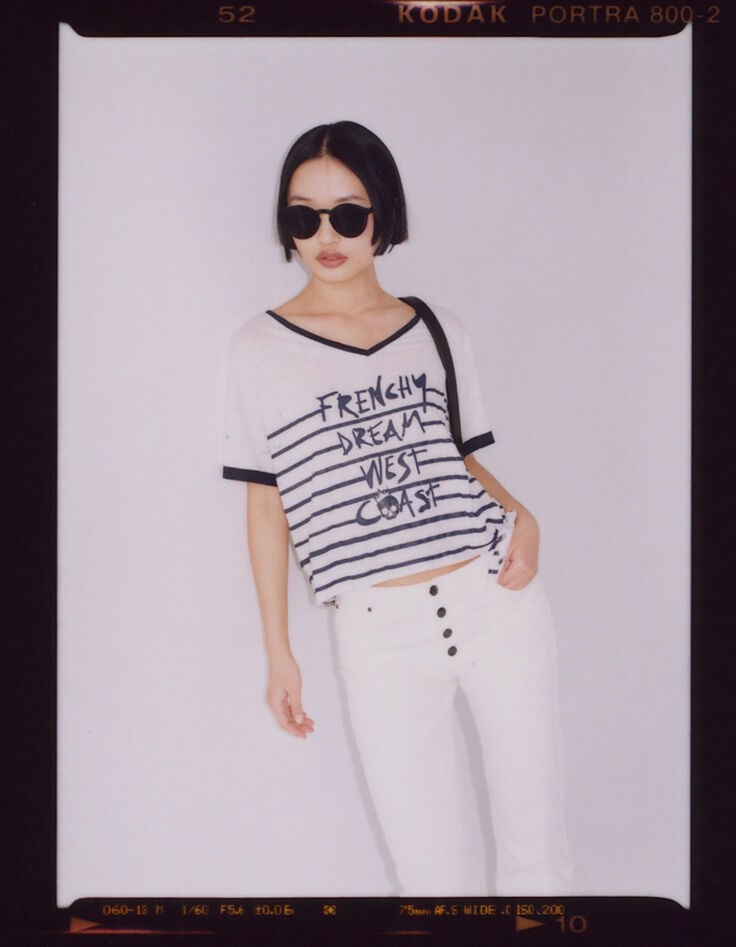 Damen-Matrosenshirt aus Leinen mit Bindedetail-3