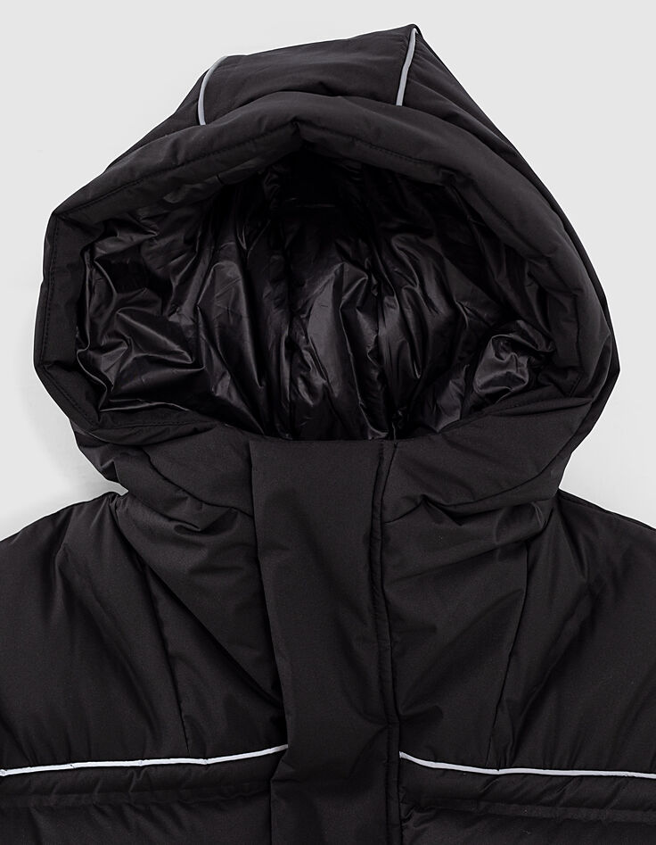 Doudoune noire puffy piping REFLECTIVE gar&ccedil;on -2