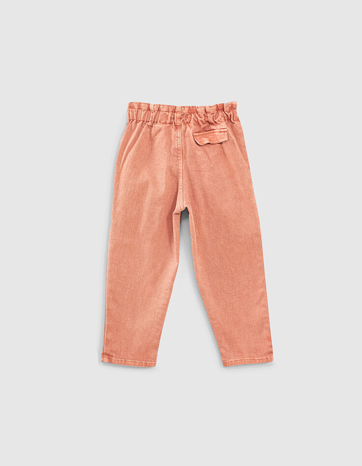 Mädchen-Jeans im Paper-Bag-Fit in Dusty Rose -4
