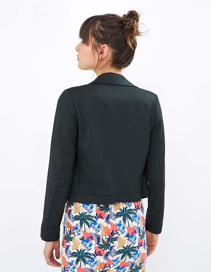 Chaqueta verde pinegreen estilo motero I.Code-2