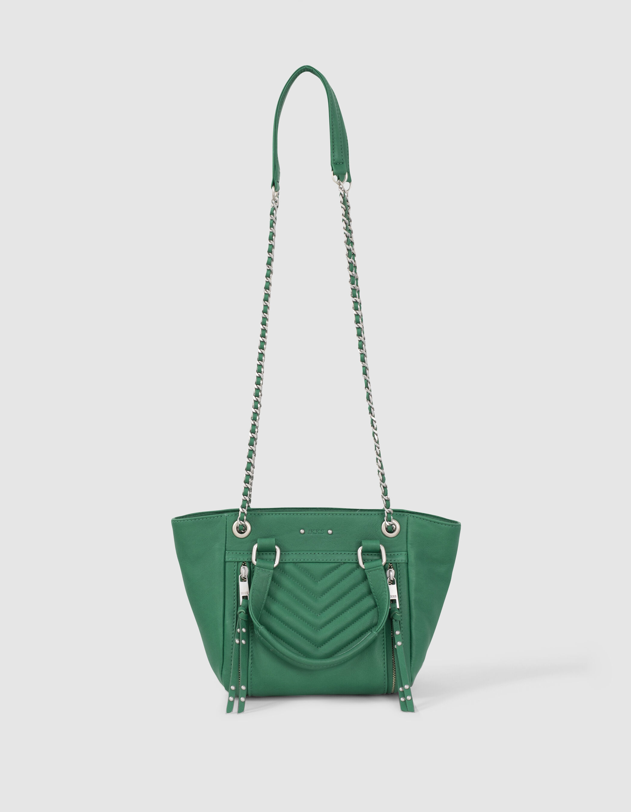 Sac 1440 Small en cuir vert zips Femme