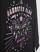 Girls’ black organic cotton T-shirt with rock images-5