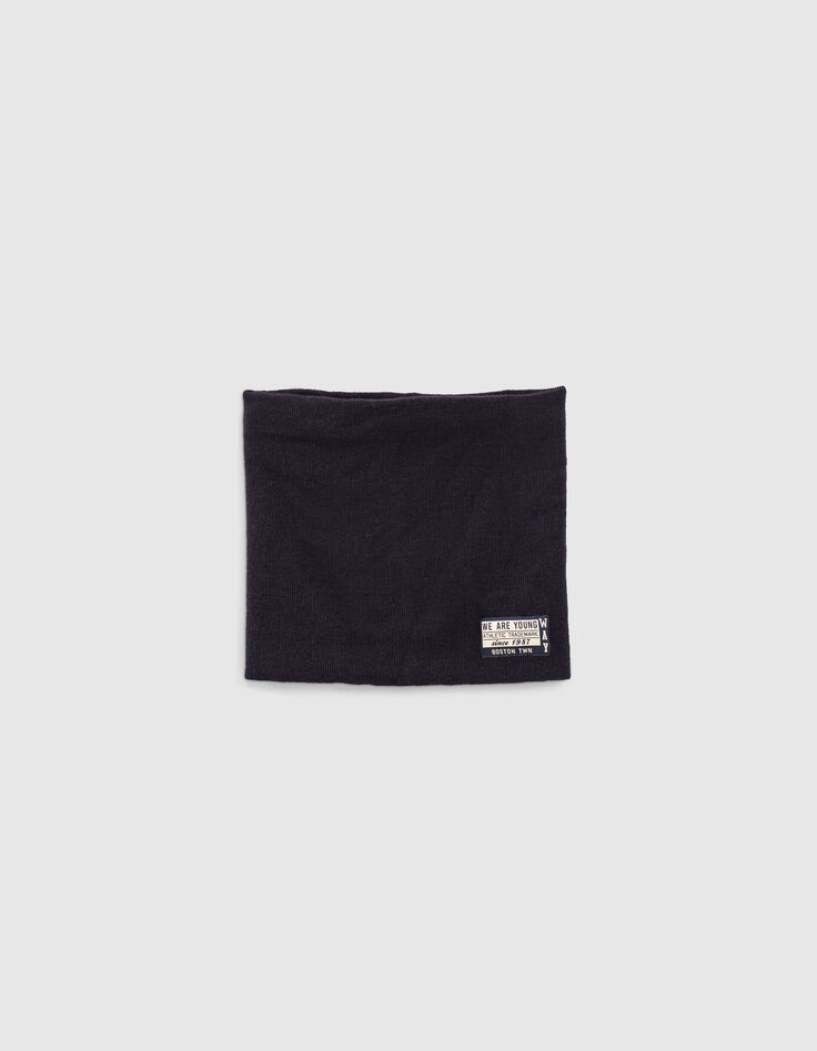 Navy gebreide snood jongens -1