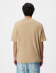 T-shirt col rond beige coton bio Homme-2