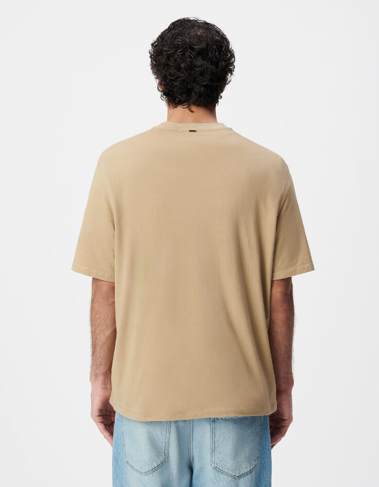 T-shirt col rond beige coton bio Homme-2
