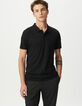 Polo noir en coton modal Homme-1
