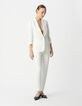 Veste de costume blanc cassé recyclé Femme-1