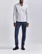 Men&rsquo;s white Liberty fabric SLIM shirt with blue flowers-2