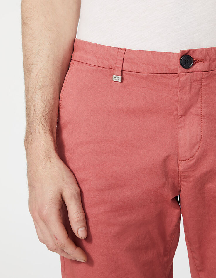 Men's Indian pink SLIM chino Bermudas-4