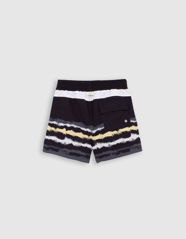 Short de bain noir imprim&eacute; gar&ccedil;on-3