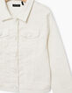 Veste en jean blanc cassé brodée fille-2
