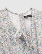 Girls' ecru flowery print LENZING™ ECOVERO™ playsuit-3