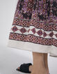 Falda larga violeta estampado bohemio mujer-6