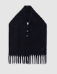 Echarpe noire 3 boutons Femme-3