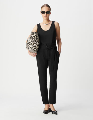 Women’s black recycled studded front/back reversible top - IKKS