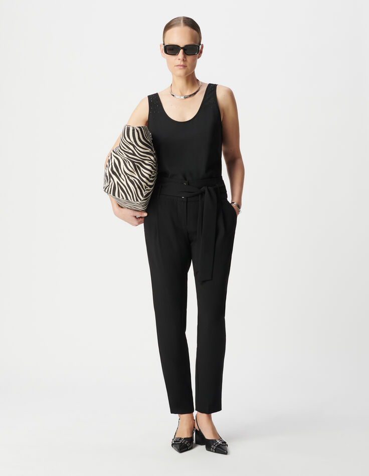 Women’s black recycled studded front/back reversible top-1