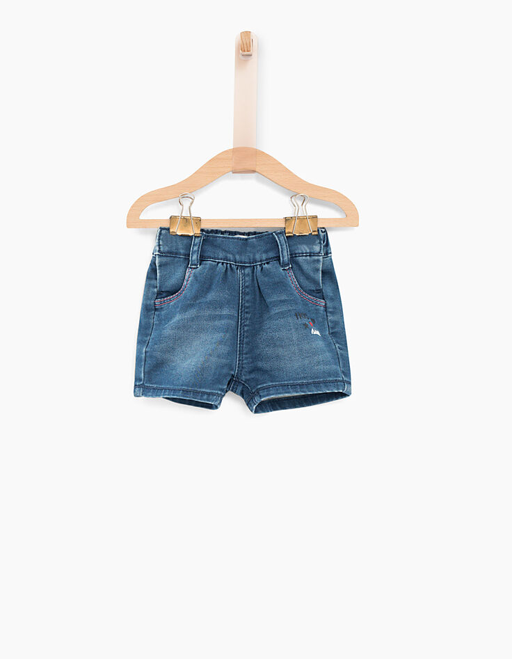 Short azul el&eacute;ctrico de punto knitlook beb&eacute; ni&ntilde;a-1