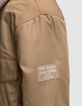 Bomber camel cuello piel capucha extraíble niño-7