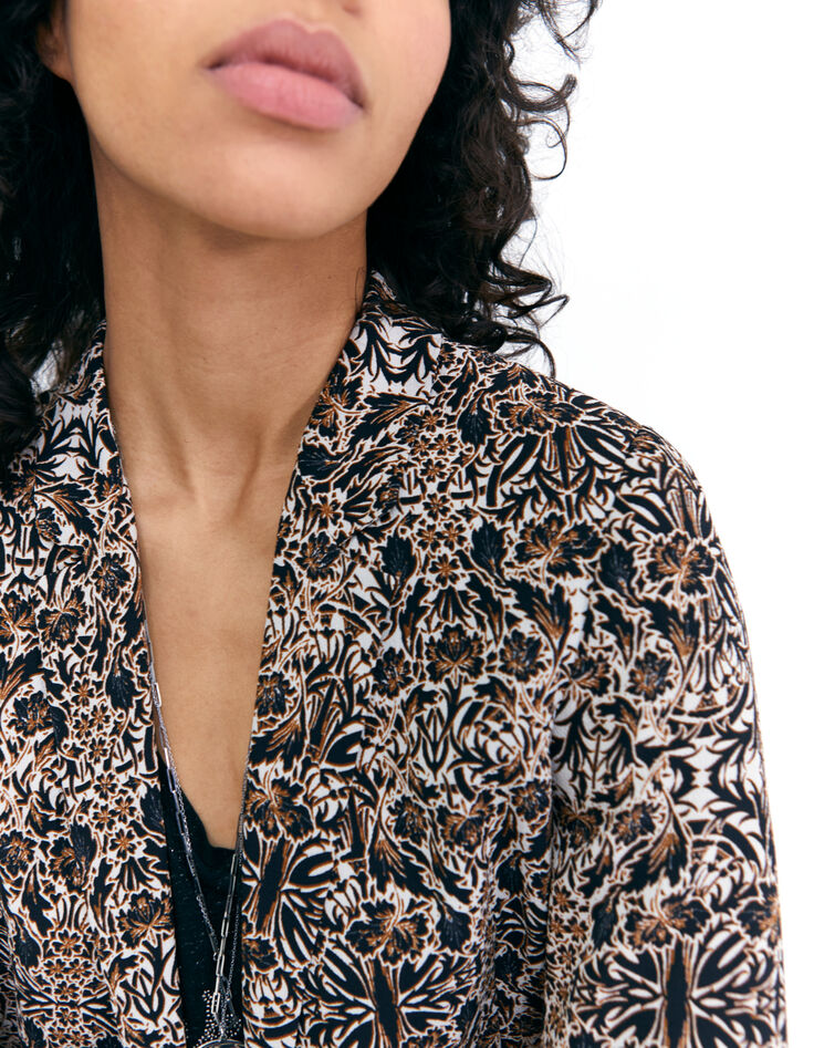 Women’s brown arabesque print suit jacket-7 Women’s brown arabesque print suit jacket-7