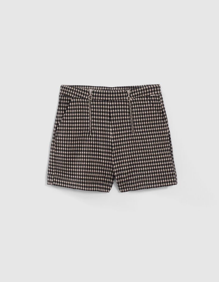 Shorts negros pata de gallo beige ni&ntilde;a-1