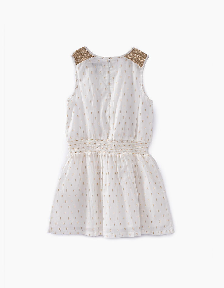 Girls’ off-white foil and gold sequins dress-2