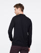 Men’s black knit long sleeve polo shirt-4