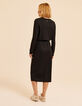 Robe longue noire molleton monogramme I.Code-5