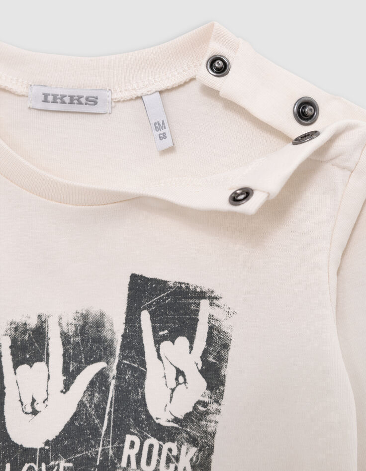 Camiseta crudo algod&oacute;n org&aacute;nico visual manos beb&eacute; ni&ntilde;o-5